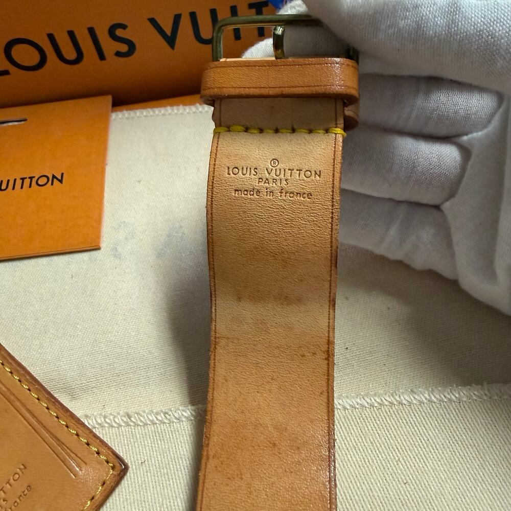 Louis Vuitton Vachetta Leather Luggage Tag and Poignet Authentic NO BOX - Picture 9 of 10